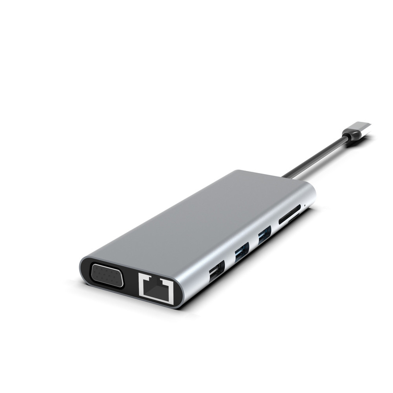9 In 1 100W USB C Hub 4k 60hz HDMI 카드 리더 PD USB 3.0/2.0 기가비트 이더넷 USB C 도크