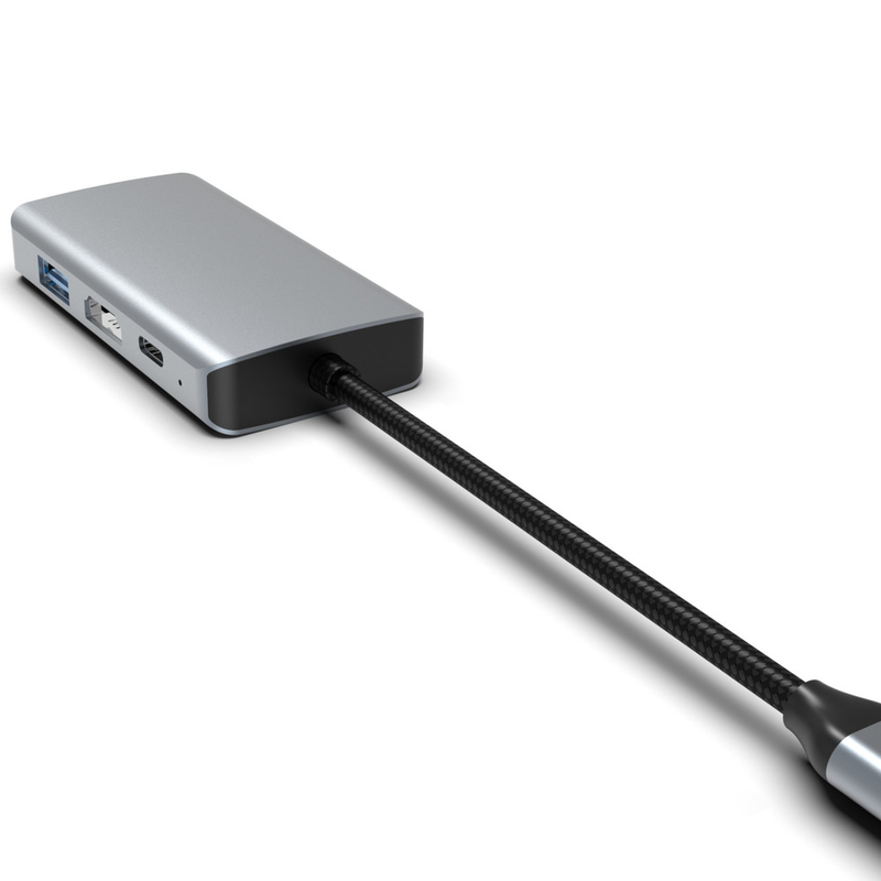 미니 4 인 1 USB C 어댑터 USB 3.0 HDMI VGA USB-C PD 충전