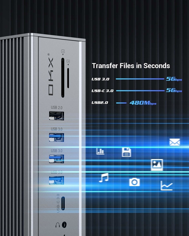 맥북 노트북용 HDMI 4K 비디오 출력 VGA 포트를 갖춘 알루미늄 16 in 1 USB-C 도킹 스테이션 허브