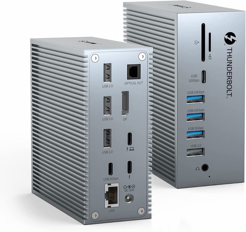 USB C 도크 HDMI 4k 60hz 16in1 도킹 스테이션 플러그 앤 플레이 편의성 은색