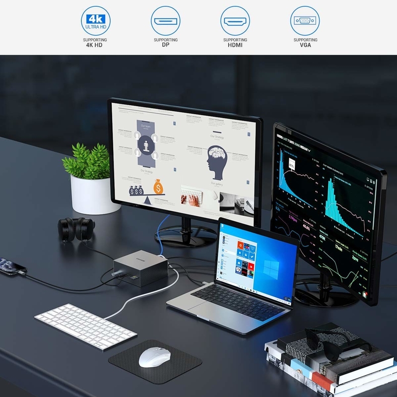 16인1 USB C 허브 C형에서 PD형 HDMI USB3.0 USB2.0 USB-C SD TF RJ45 도킹 스테이션