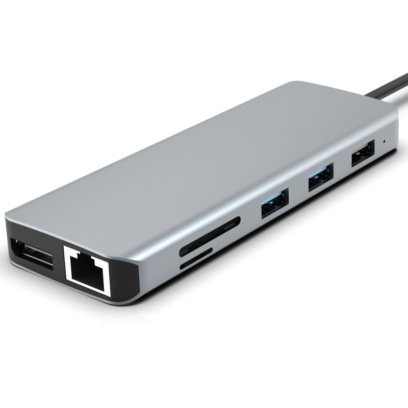 4K HDMI 100W PD USB 3.0 SD/TF 카드 리더를 갖춘 MacBook Pro용 11인1 USB-C 허브