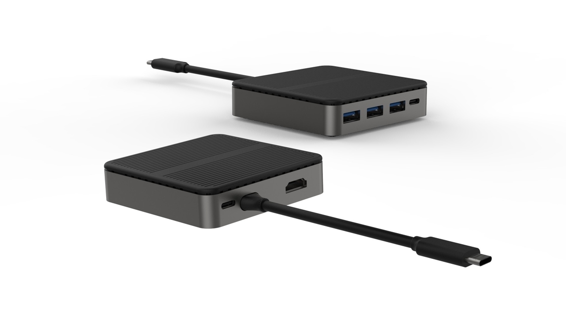 퀘어 6 인 1 듀얼 HD 4K 타입 C 도크 RJ45 PD 100W SD TF 3xUSB 3.0 도킹 Hdmi 허브 Usb C A