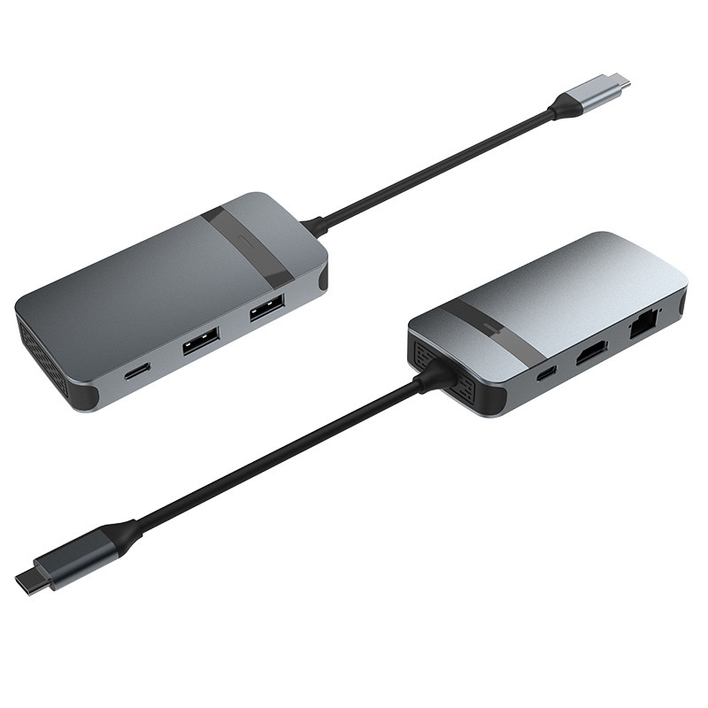 USB C 어댑터 이더넷 HDMI PD 충전 USB-C 허브 6인1 타입 C 어댑터 USB 3.0 2.0 PD 변환기