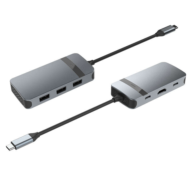 HDMI 어댑터 이더넷 USB C 회색 USB A 허브 USB C 5Gbps 데이터 전송 속도