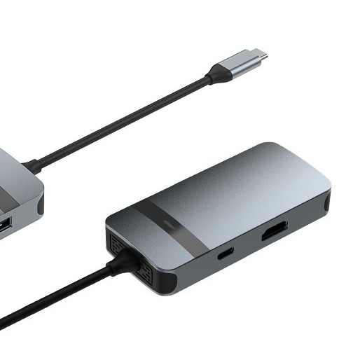 5in1 알루미늄 USB 타입 C 허브 다중 포트 5Gbps 데이터 전송 속도 3.5mm 오디오 잭