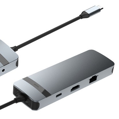 9인1 USB-C 허브 도킹 스테이션 4K HDMI 100W PD USB 3.0 카드 리더 오디오 맥북