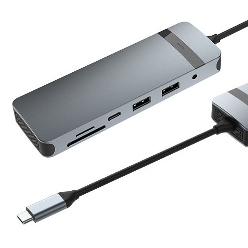 9인1 USB-C 허브 도킹 스테이션 4K HDMI 100W PD USB 3.0 카드 리더 오디오 맥북