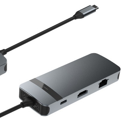 맥북 노트북용 4K HDMI RJ45과 함께 8 in 1 도킹 스테이션 USB C 허브 플러그 앤 플레이