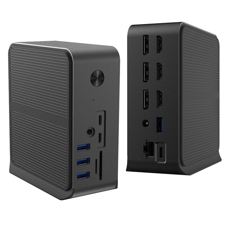 여러 USB C 포트가 있는 12in1 USB C HUB 도킹 스테이션 USB 타입 C 4K RJ45 VGA USB 힙 어댑터