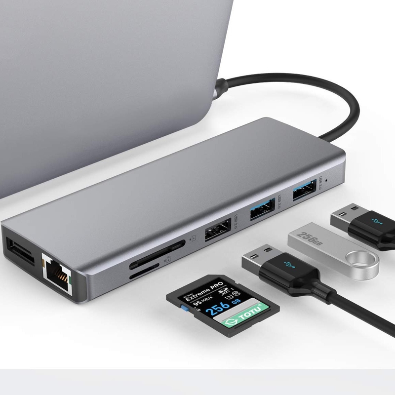 USB A 타입 C 5Gbps 전송 속도 및 전원 공급 장치와 함께 HDMI USB 허브