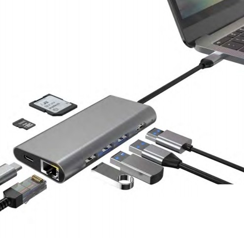 7 IN 1 휴대용 USB C 도킹 스테이션 HUB 4K 디스플레이 HDMI RJ45 macbook