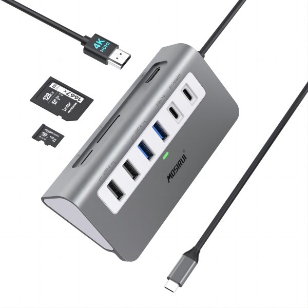 9 IN 1 USB C HUB 도킹 스테이션 USB 3.0 HDMI 카드 리더