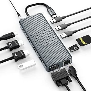11 IN 2 USB C 허브 PD 3.0 HDMI 디스플레이 링크 기술 서피스 프로 7 허브 도킹 스테이션