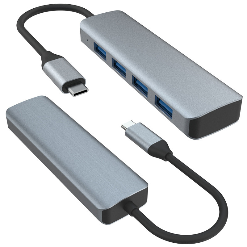 USB C ~ 4 포트 USB 3.0 허브 확장 도크 USB 타입 C ~ 4 USB 3.0 허브 알루미늄 합금 5G 전송