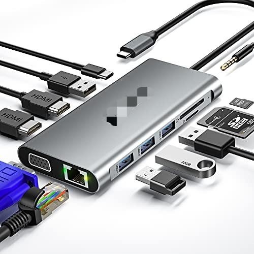 USB C 어댑터 13 in 1 4K HDMI 허브 타입 C에서 HDMI 4K USB 3.0 2.0 PD 충전 변환기