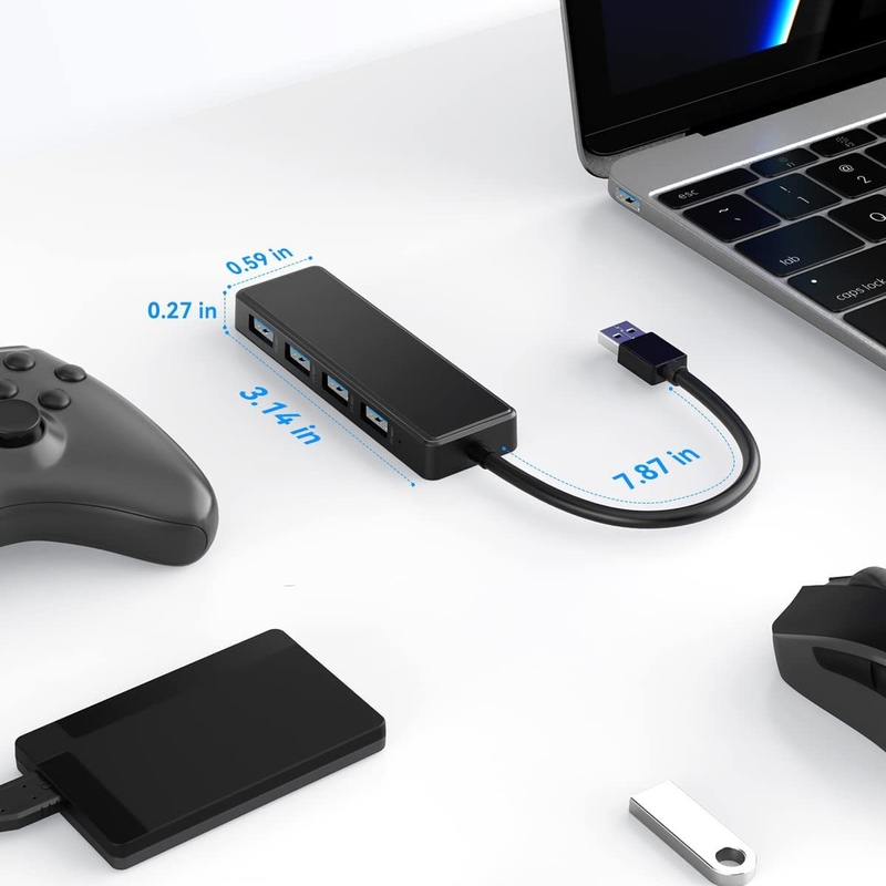 4 6 7 포트 USB 3.0 허브 노트북용 USB A 스플리터 확장 케이블 USB C 전원 포트