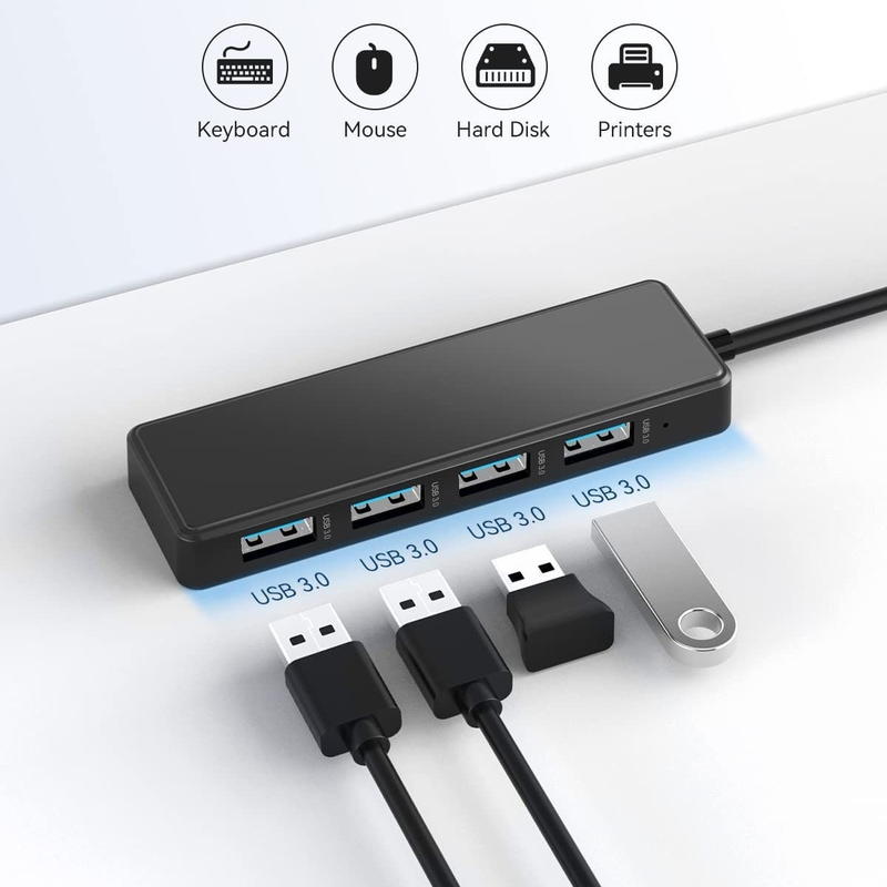 노트북 USB A 허브 C형 호환성 검은색 회색 허브 5Gbps 데이터 전송 장 케이블 길이 전원 공급