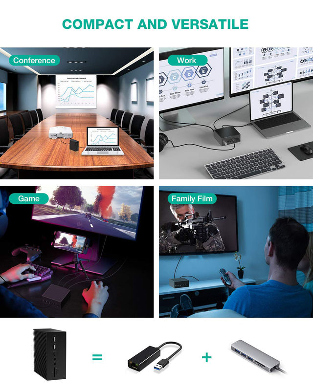 디스플레이링크 도킹 스테이션 Macbook Pro 듀얼 모니터 M1/M2 Windows 15 In 1 USB C 3.0 노트북