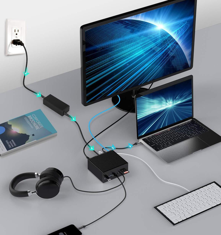 디스플레이링크 도킹 스테이션 Macbook Pro 듀얼 모니터 M1/M2 Windows 15 In 1 USB C 3.0 노트북