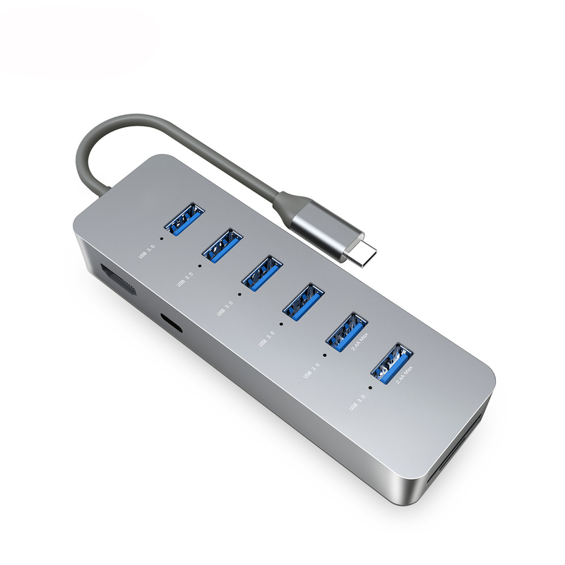 10 포트 USB C 허브 USB 3.0 허브 5Gbps 데이터 전송 2ft 확장 케이블