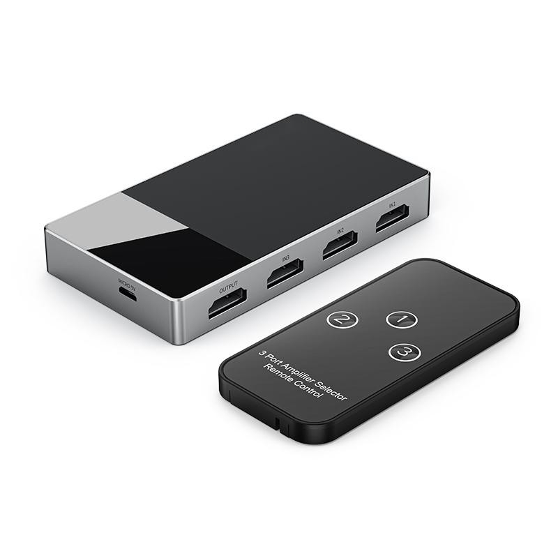 블랙 그레이 HDMI 4k 스위치 스플리터 3인1 아웃 HDMI 스위치 원격 지원 3D 4K 1080P
