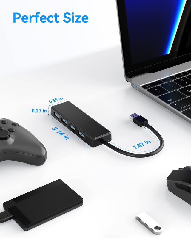 4 포트 USB C 허브 어댑터 USB 3.0 허브 울트라 슬림 휴대용 데이터 허브 적용 데이터 전송