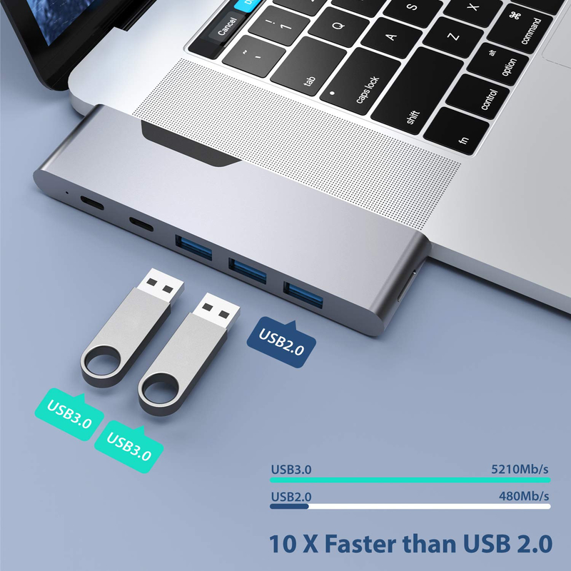 8인1 도크 스테이션 듀얼 USB C 전원 어댑터 허브 카드 리더 프로 패드 변환기 USB 허브 Mac용