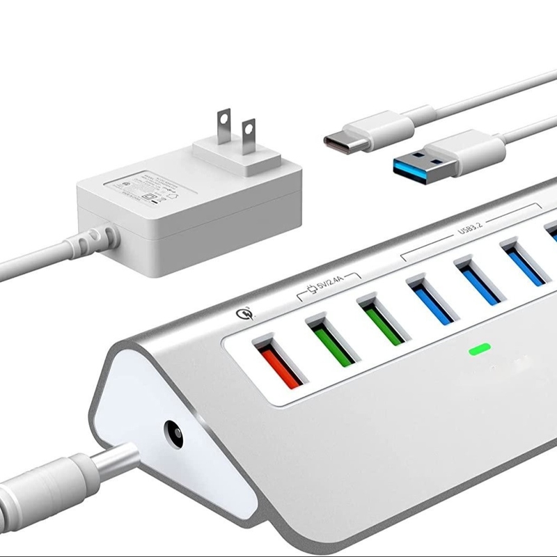 USB 타입 C에서 이더넷 어댑터 14 USB 포트 1000 Mbit/s 기가비트 RJ45 LAN 허브