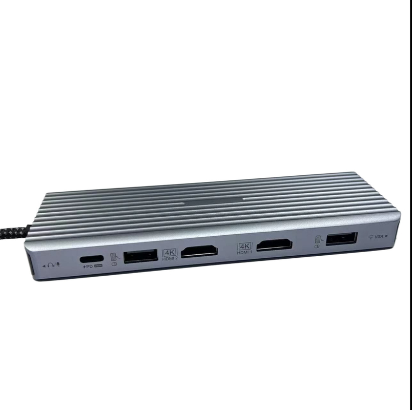 13인1 USB C 허브 도킹 스테이션 듀얼 디스플레이 오디오와 함께 트리플 디스플레이