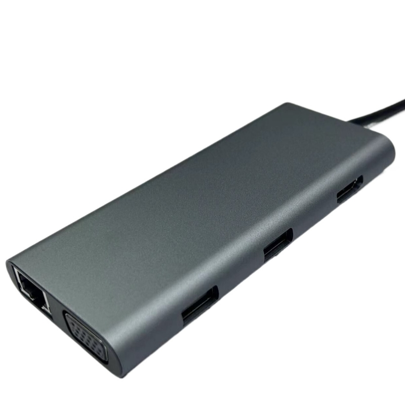 디스플레이링크 IC와 USB 3.0 포트를 가진 편리한 은 USB C 도킹 스테이션
