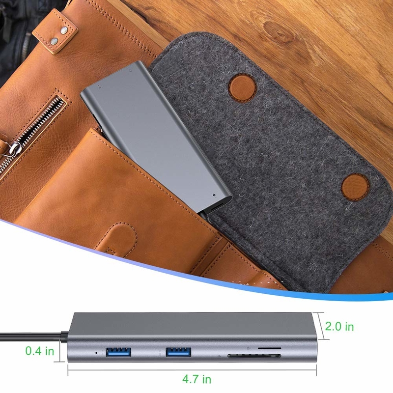 100 와트 USB C 어댑터 전원 5 인 1 USB 3.0 허브 TYPE C HDMI 4K 30Hz 5Gbps 100W PD 빠른 충전