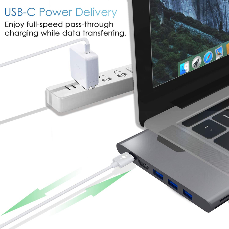 HDMI 멀티포트 어댑터 8인1 듀얼 커넥터 USB C형 허브 도킹 스테이션 SD TF 카드 리더 4k 비디오 USB