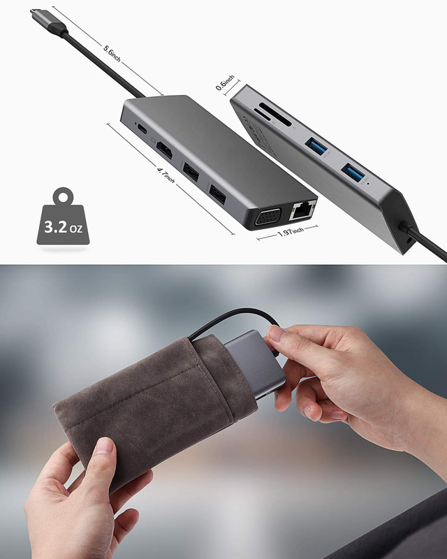 USB C Rj45 어댑터 12 In 1 USB C 허브 타입-C ~ PD HDMI USB3.0 USB2.0 USB-C SD TF