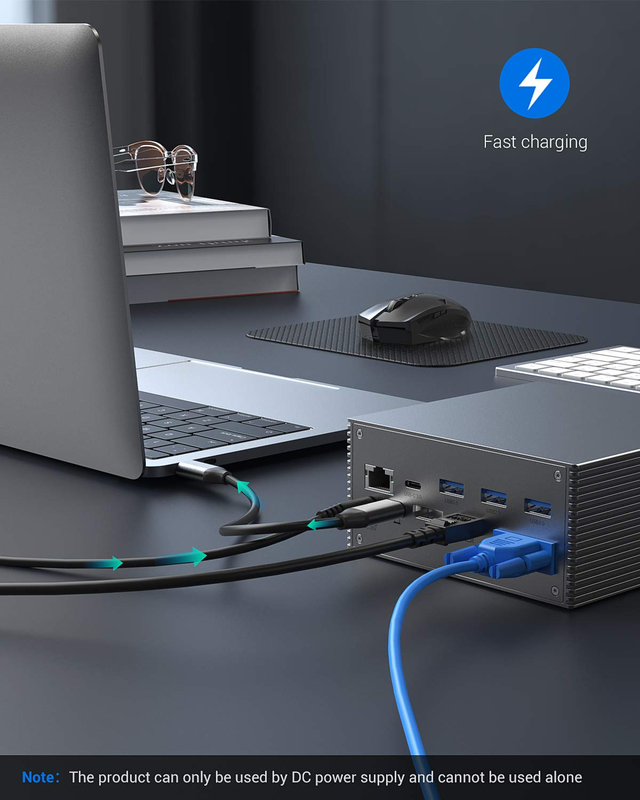 썬더볼트 4k 모니터 썬더볼트 USB-C 듀얼 HD 4K 도킹 스테이션 16-인-1 허브 어댑터 MST 맥북 & 데스크톱