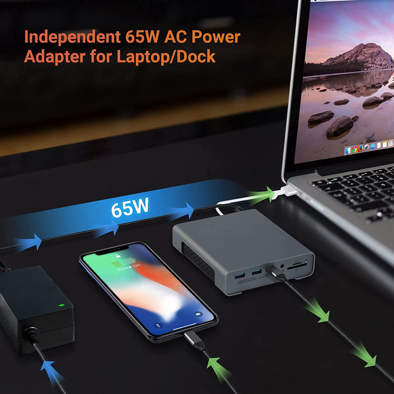 도킹 USB 허브 어댑터 USB 타입-C 4K 60Hz 모니터 HDMI 이더넷 RJ45 도킹 스테이션