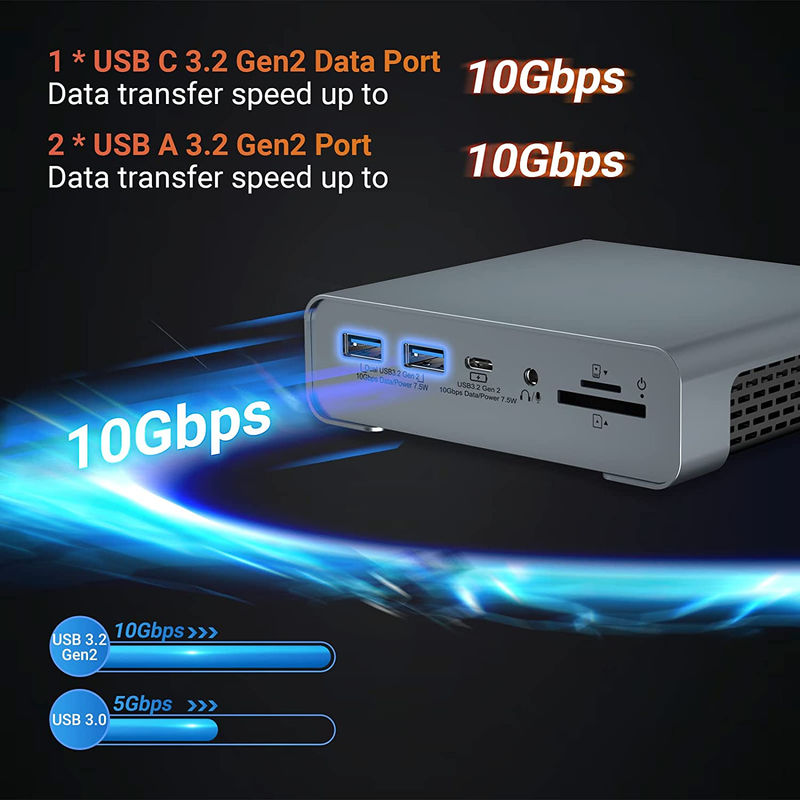 도킹 USB 허브 어댑터 USB 타입-C 4K 60Hz 모니터 HDMI 이더넷 RJ45 도킹 스테이션