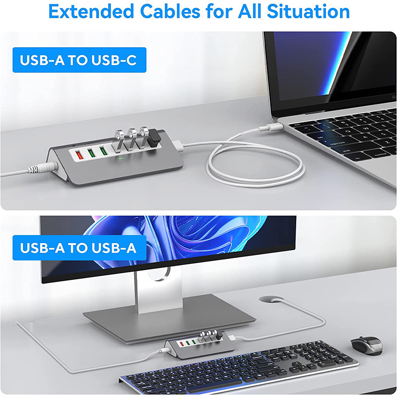 Usbc Usb A 멀티포트 어댑터 AUSB 허브 7-1 5Gbps 8 In 1 타입-C 허브 USB2.0-3.0 노트북 맥북