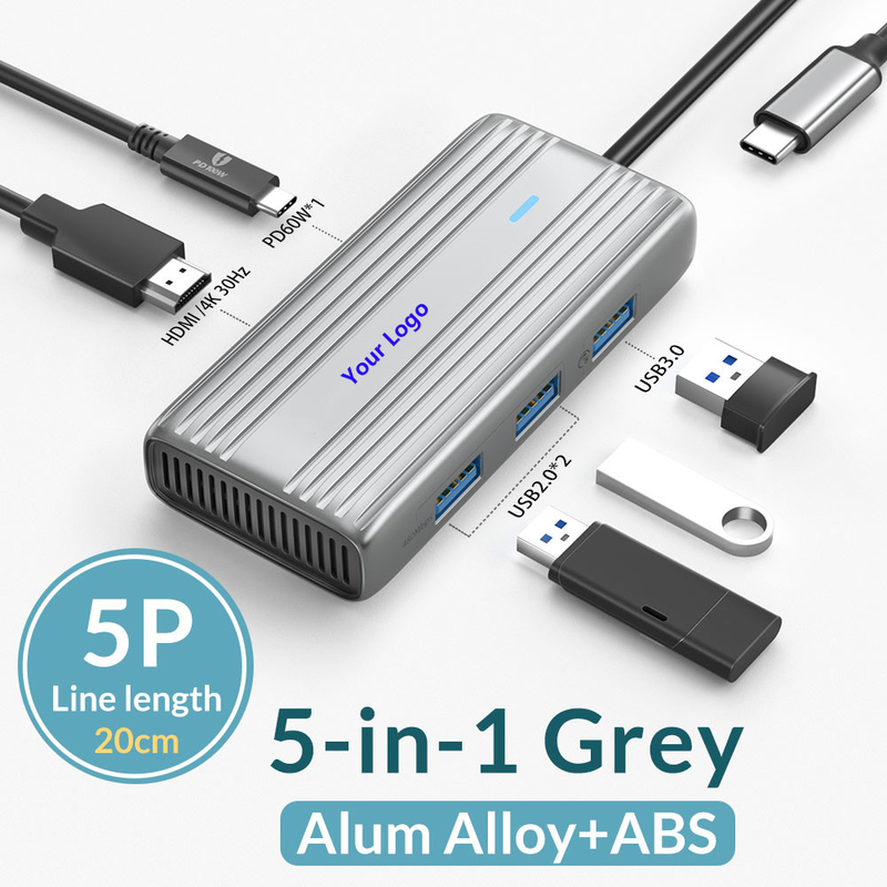 USB 3.1 10 In 1 타입 C 멀티 포트 도킹 스테이션 허브와 기가 비트 이더넷 및 4K HD HDMI