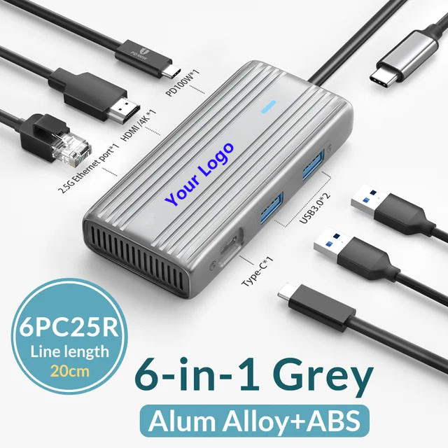 4K HDMI와 고속 USB 3.0을 가진 USB C 허브 Windows Mac에 호환
