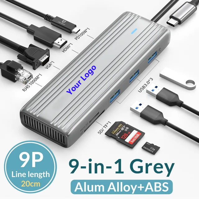 4K HDMI와 고속 USB 3.0을 가진 USB C 허브 Windows Mac에 호환