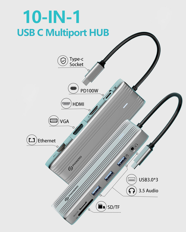 4K HDMI와 고속 USB 3.0을 가진 USB C 허브 Windows Mac에 호환
