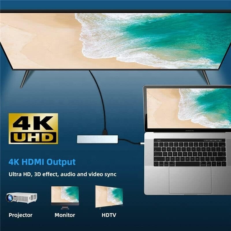 다재다능한 8인1 USB 타입 C 허브 멀티 포트 어댑터
