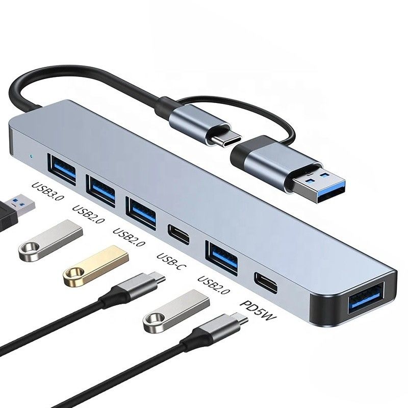 알루미늄 합금 7 In 1 USB 스플리터 노트북 데스크톱 PC OEM/ODM 허용