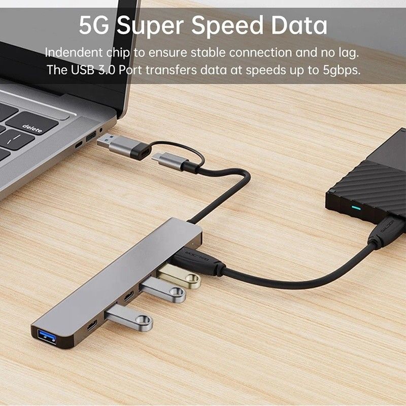 알루미늄 합금 7 In 1 USB 스플리터 노트북 데스크톱 PC OEM/ODM 허용