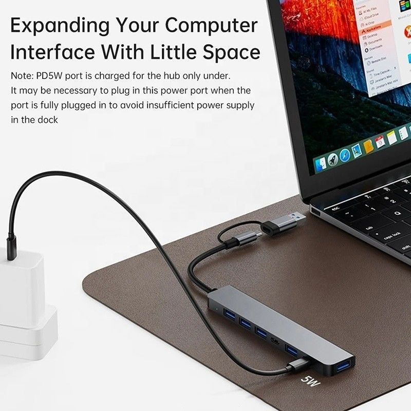 알루미늄 합금 7 In 1 USB 스플리터 노트북 데스크톱 PC OEM/ODM 허용