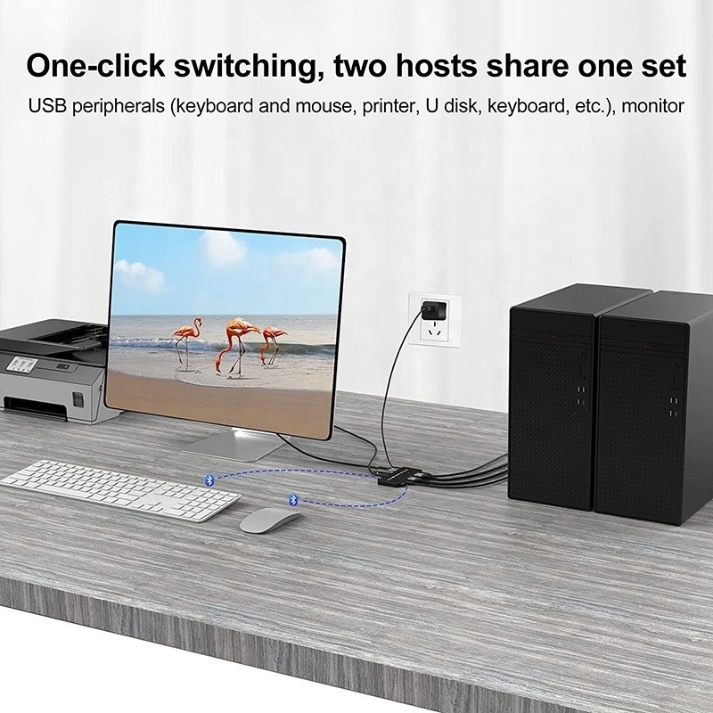 2 포트 HDMI 2.1 KVM 스위치 USB 3.0 2 입출력 1 출력 LED 표시자 여성-여성