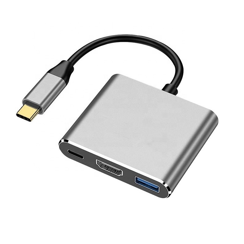 3인1 USB C 타입 C 다기능 허브 USB-C PD HDMI USB 3.0 어댑터 변환 케이블