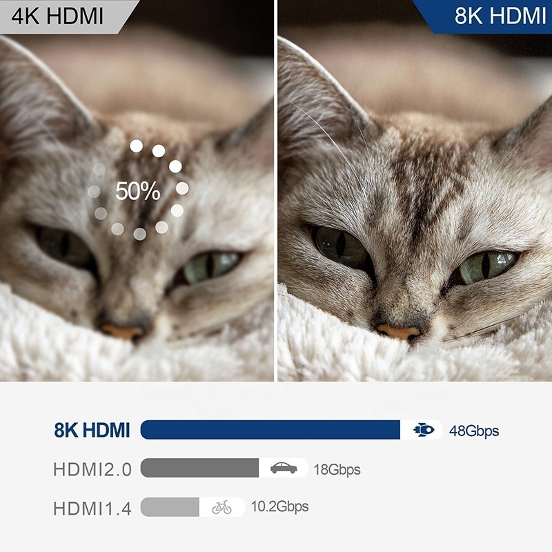 8K HDMI 스위치 3인1 아웃 지원 3 HDMI 입력 8K 60Hz 4K 120Hz 첨단 기술