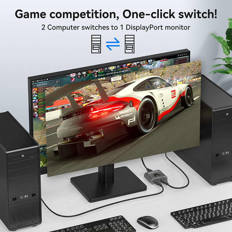 8K60Hz 디스플레이 포트 스위처 간편한 조작 및 고성능 DP 1.4 스위칭
